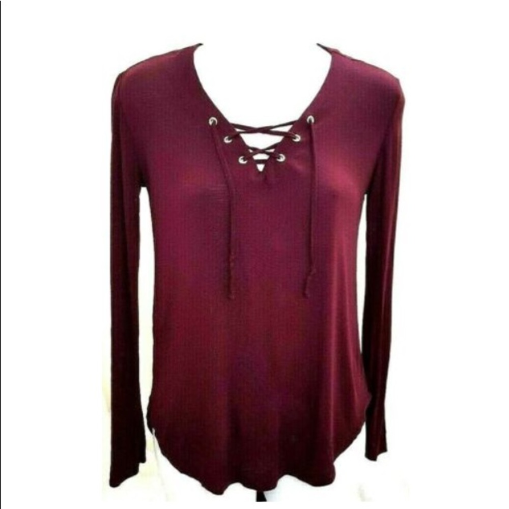 Maroon V-neck